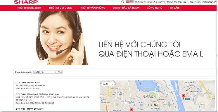 danh sách trung tâm bảo hành tv SHARP các tỉnh thành khác